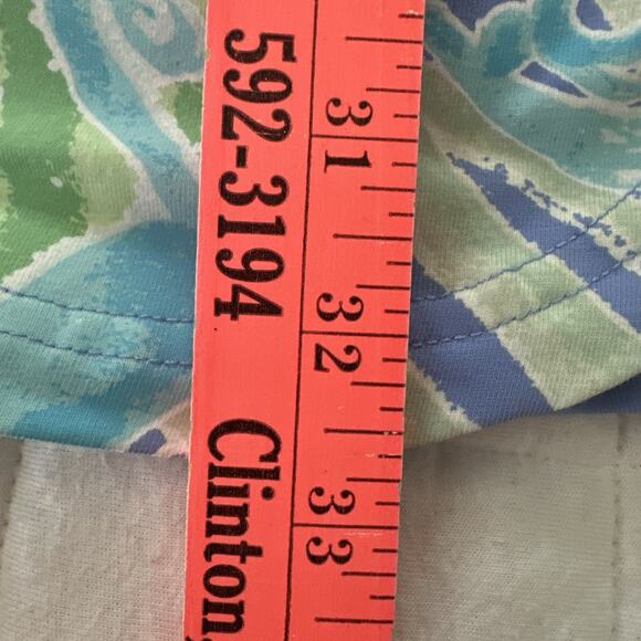 ANA CLARE Dress Womens XS Blue Green Mini Sheath Jersey Stretch Preppy Party - Picture 9 of 9